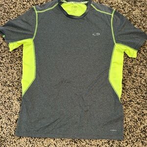 Champion Gray and Neon Yellow Short Sleeve Tee